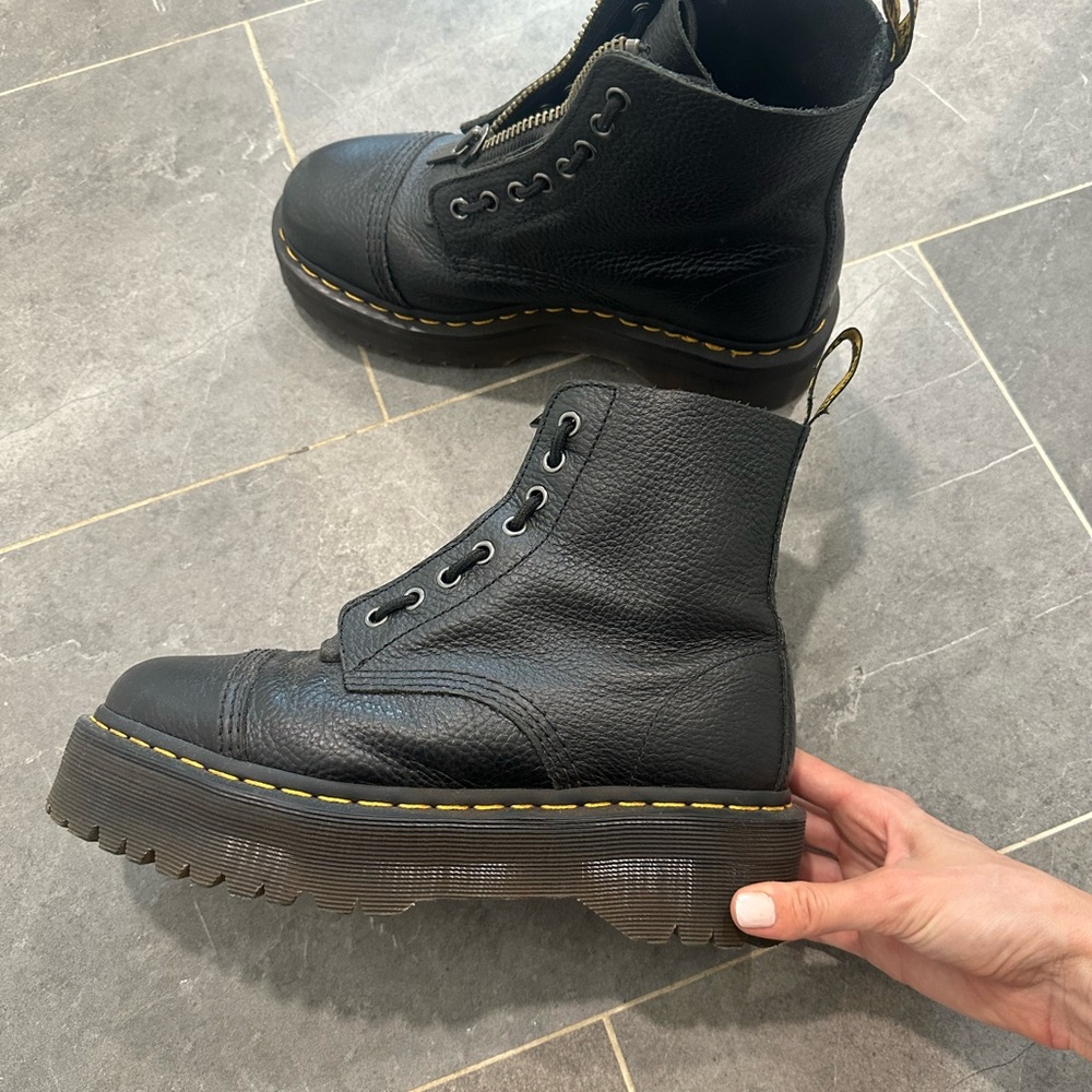 Dr. Martens Black Leather Boots with Zipper
